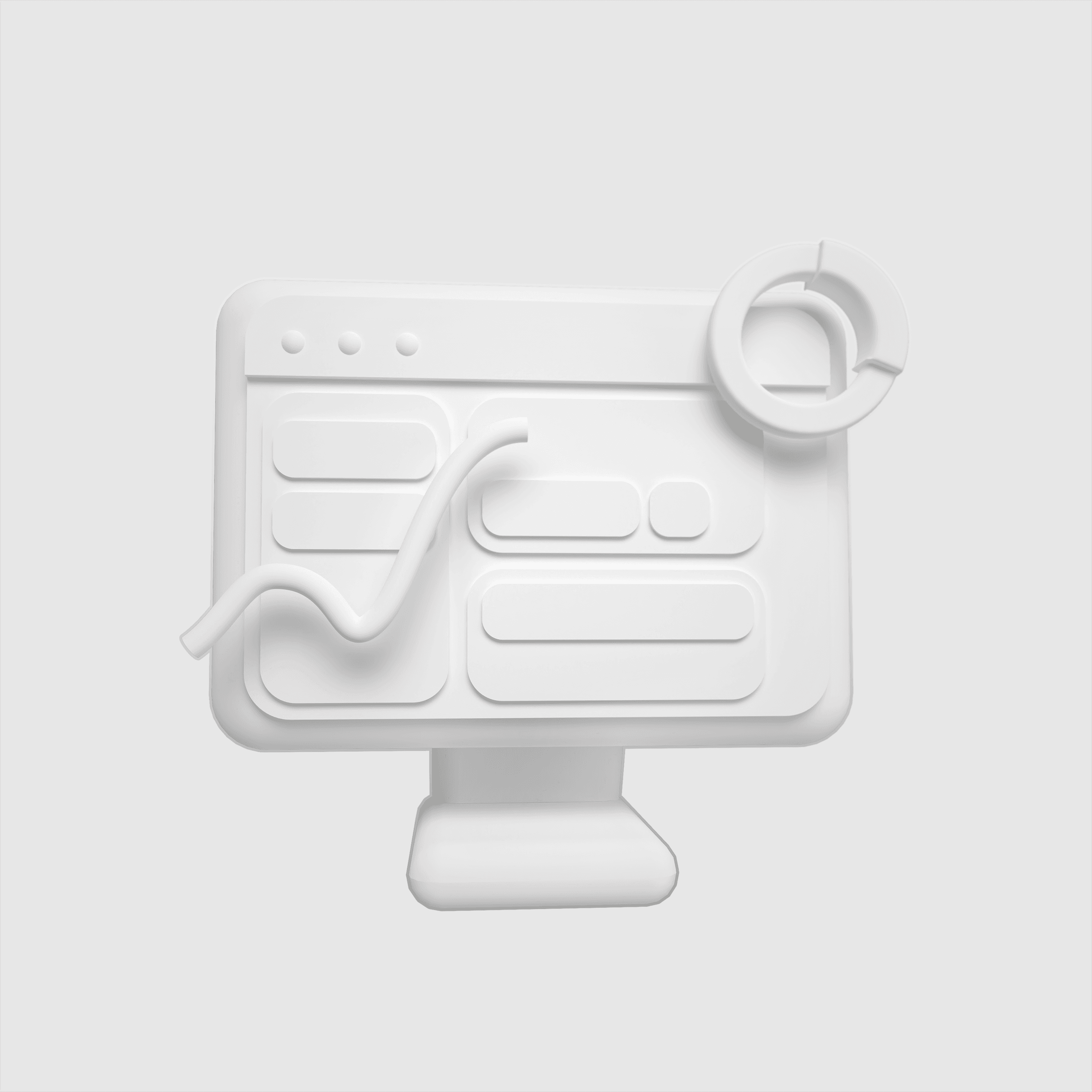 Modular enterprise dashboard showing KPI widgets and draggable panels on desktop